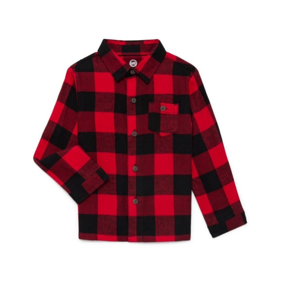New Wonder Nation size 3T Red and Black Flannel Long Sleeve Shirt Toddler